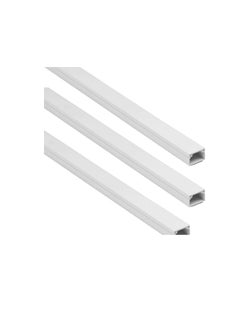 Generic 90cm Square Cable Box Self Adhesive PVC Trunking White Wall Cord Cover Cable Concealer On-Wall Wire Cover Paintable Cable Management Raceway to Hide Wires - Pack of 3 (3pcs - 10x10x900mm)  - Image 1
