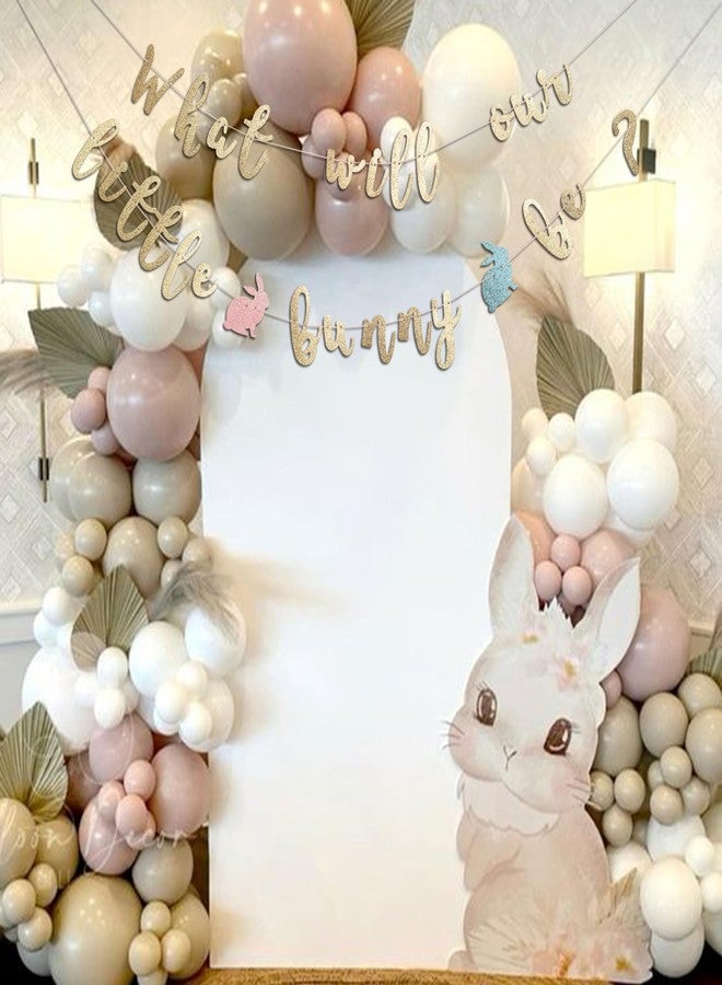 MUWEOL What Will Our Bunny Be Banner - Easter Themed Baby Shower Decoration,What Will Our Bunny Be Gender Reveal Decor (bunny glitter banner) - Image 4