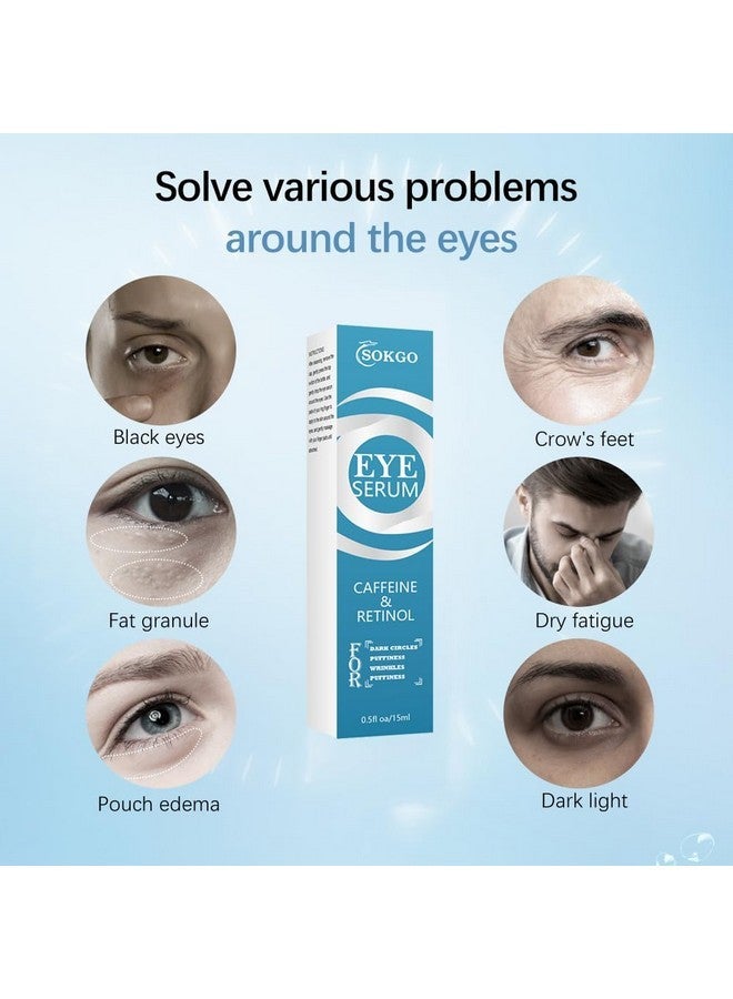 Fovcos Caffeine Eye Serum, Retinol Eye Firming Serum for Dark Circles and Puffiness, Anti Aging Eye Serum with Hyaluronic Vitamin E, Smooth Fine Lines and Hydrate Eye Area - Image 2