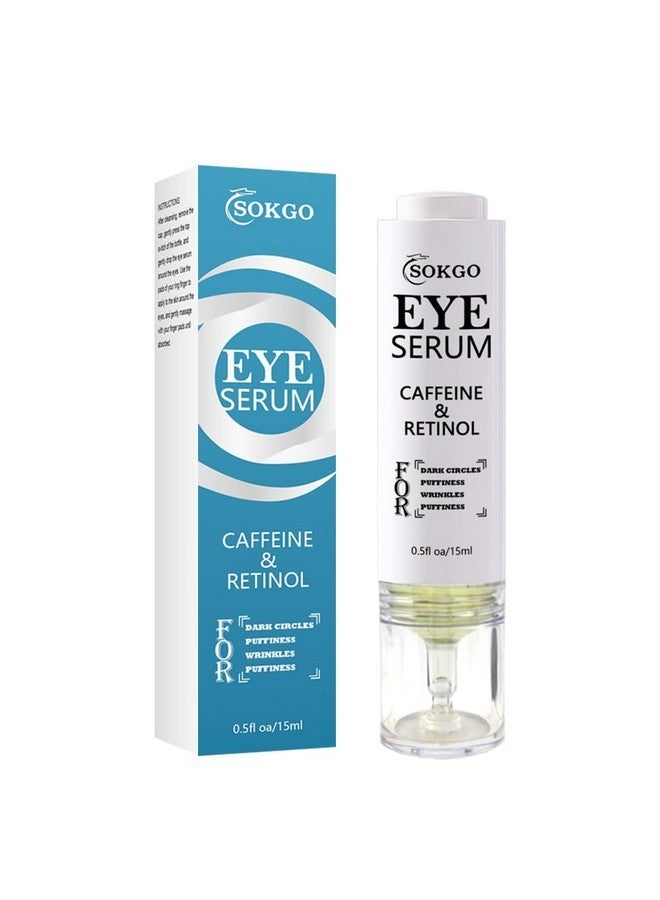 Fovcos Caffeine Eye Serum, Retinol Eye Firming Serum for Dark Circles and Puffiness, Anti Aging Eye Serum with Hyaluronic Vitamin E, Smooth Fine Lines and Hydrate Eye Area - Image 1