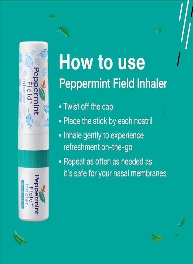 VIRAVIN HOUSEWARE Field Aromatics Peppermint Nasal Inhaler, Set of 2, Natural Relief for Congestion and Cold all color Floral Design./Strong Peppermint Thai Inhaler/Relief Cold Dizzy Sinus Congestion - Image 3