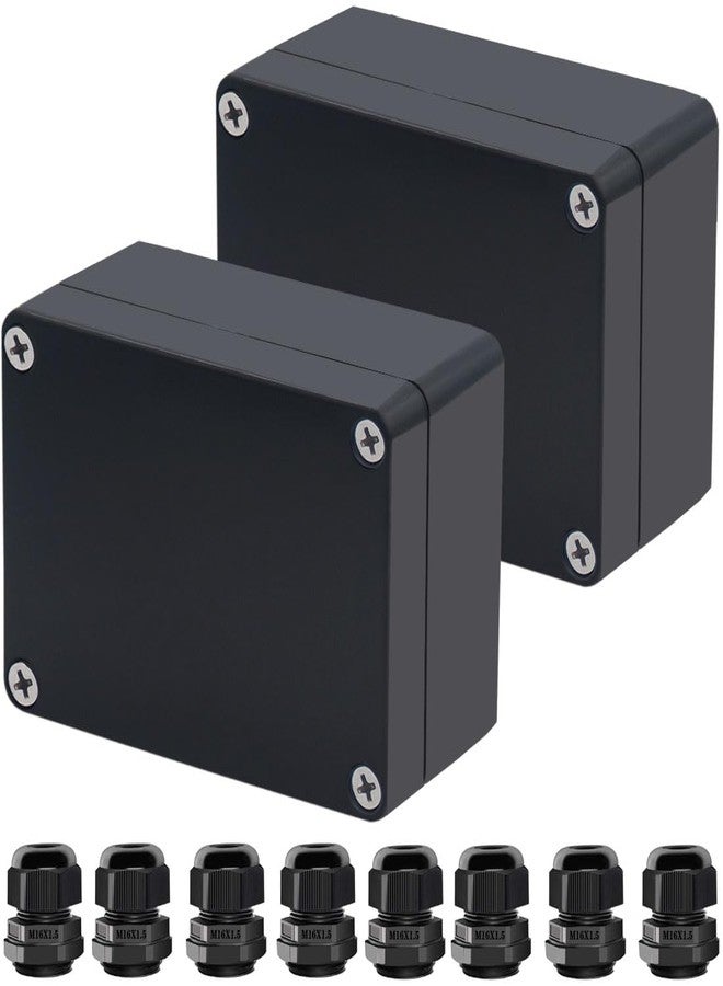 Otdorpatio صندوق مشروع Otdorpatio، صندوق كهربائي أسود من مادة ABS، مقاوم للماء بمعيار IP67، صندوق توصيل إلكتروني، علبة طاقة مع غدد كابلات لمشاريع DIY، 3.9 × 2.7 × 2 بوصة (100 × 68 × 50 مم). - Image 2