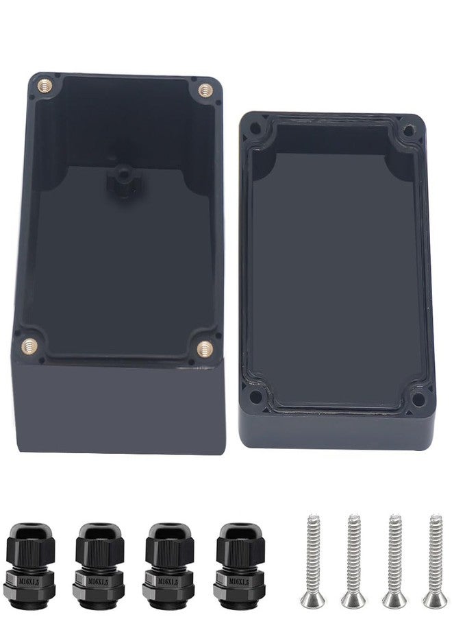 Otdorpatio صندوق مشروع Otdorpatio، صندوق كهربائي أسود من مادة ABS، مقاوم للماء بمعيار IP67، صندوق توصيل إلكتروني، علبة طاقة مع غدد كابلات لمشاريع DIY، 3.9 × 2.7 × 2 بوصة (100 × 68 × 50 مم). - Image 1