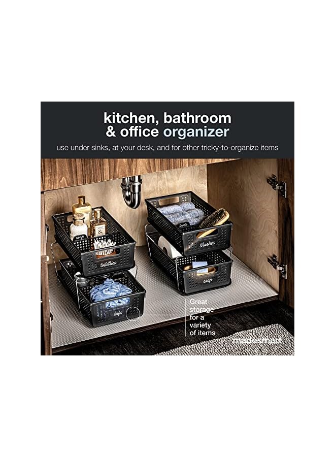 Raxoom 2-Tier Organizer With Dividers-Bath Collection Slide-Out Baskets With Handles, Space Saving, Multi-Purpose Storage & Bpa-Free, Carbon - Image 4