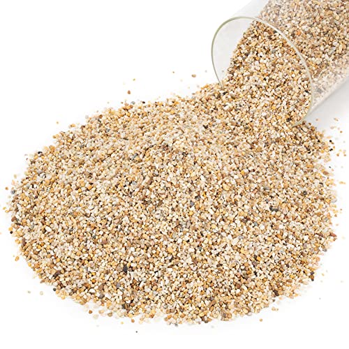 Mr. Fireglass رمل السيليكا 10 رطل من مستر فايرغلاس لمدافئ النار، المدافئ، تزيين الحدائق والمناظر الطبيعية، طبقة قاعدة مقاومة للحريق من رمل النار الطبيعي، حشوة لمدافئ الغاز تحت الصخور البركانية أو زجاج النار، 5-10 شبكة - Image 1