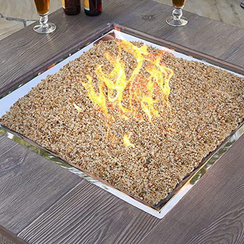 Mr. Fireglass رمل السيليكا 10 رطل من مستر فايرغلاس لمدافئ النار، المدافئ، تزيين الحدائق والمناظر الطبيعية، طبقة قاعدة مقاومة للحريق من رمل النار الطبيعي، حشوة لمدافئ الغاز تحت الصخور البركانية أو زجاج النار، 5-10 شبكة - Image 4