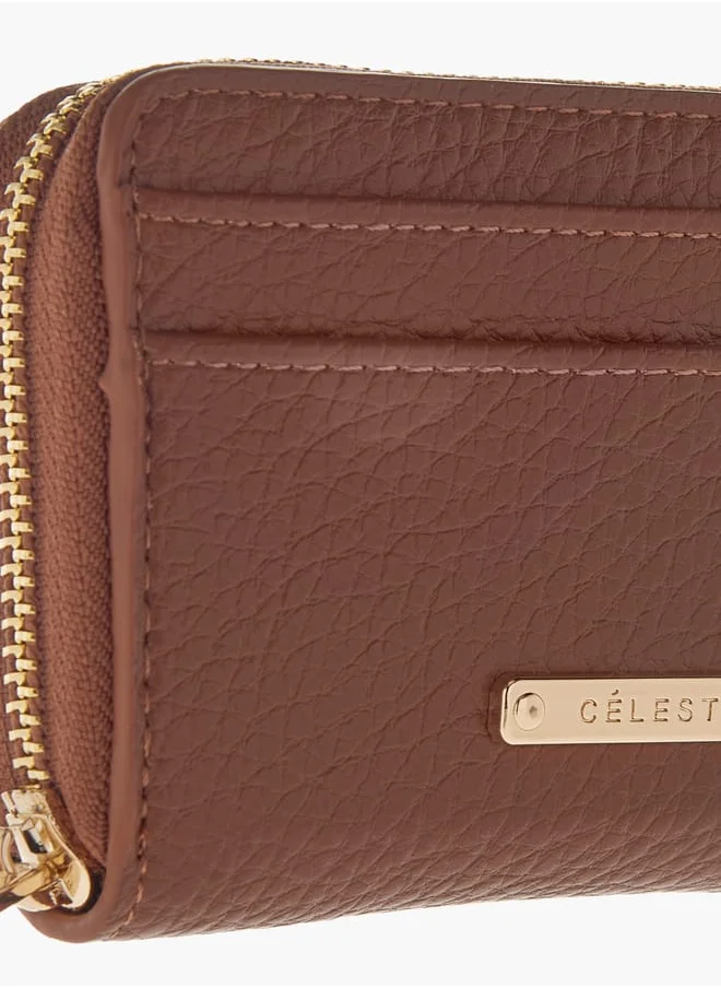 Celeste Womens Textured Zip Around Wallet