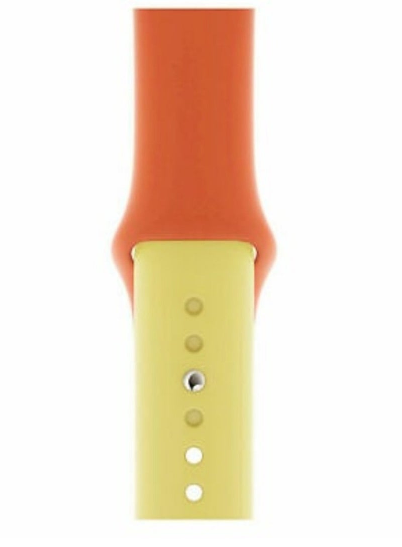 ELTRAZONE Dual Color Soft Silicone Watch Strap For Apple Watch Band /45mm For iWatch Series 7/6/SE/5/4/3/2/1/ - Image 3