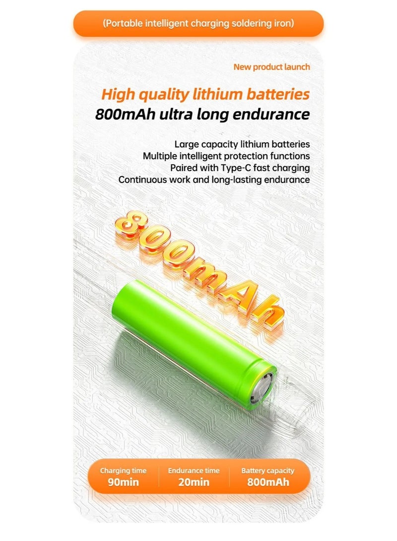 Portable wireless repair tools for Diy household appliances, a set of electric soldering iron kits for welding, USB rechargeable electric welding iron, with digital display, five-speed adjustable temperature - Image 3