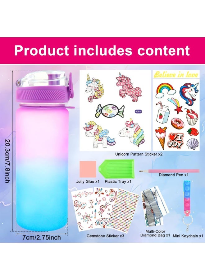 Flushrenic Decorate Your Own Water Bottle Kits，Water Bottle Kits Colorful,Kids Water Bottle Gifts Mermaid Water Bottle,with Stickers Attractive Decorate Your Own Water Bottle Kits for Little Kids (Unicorn) - Image 5