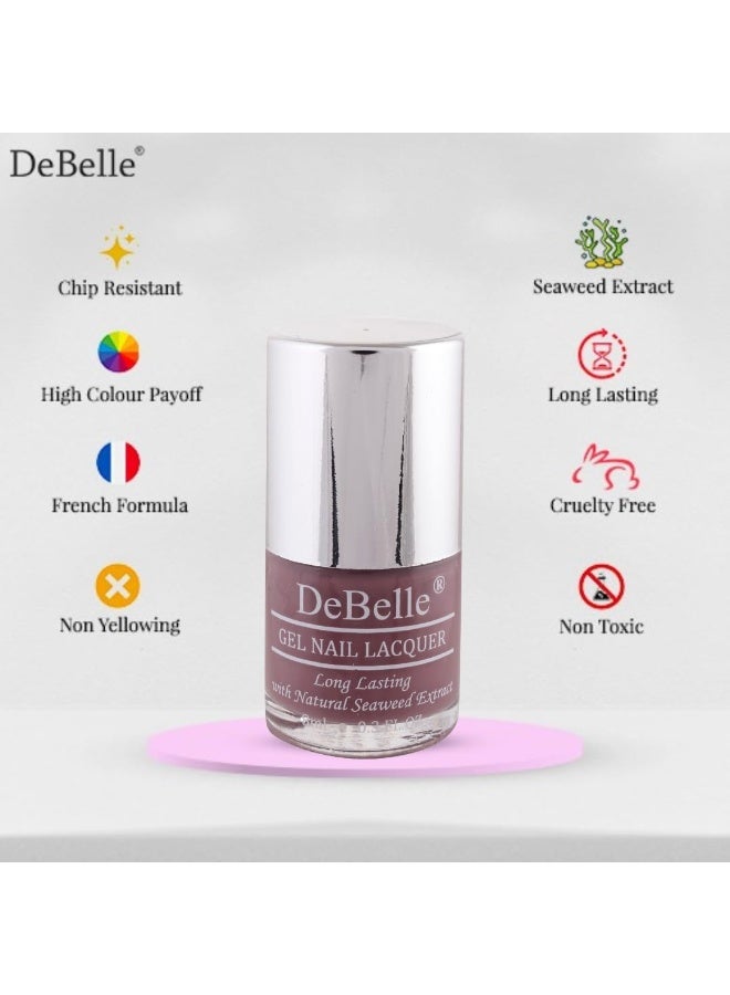 DeBelle Creme Finish Gel Nail Polish Majestique Mauve (Mauve), 8 Ml-Enriched With Natural Seaweed Extract, Cruelty Free, Toxic Free - Image 2