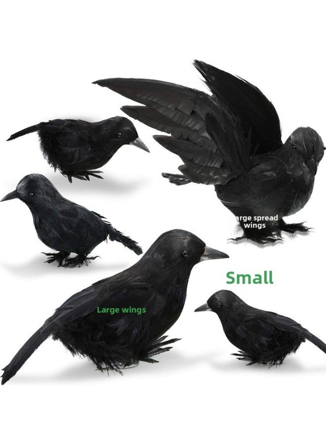 Loquat Simulation Crow Black Crow Decorations Shooting Props Garden Furniture Decoration Easter Wholesale-Dimensions:Set Of 5 Pieces - Image 1