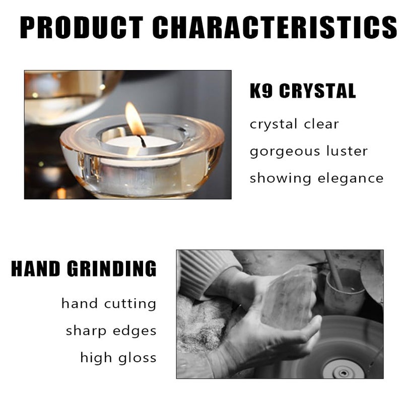 DDRAUY 4 Pack,Clear Tealight Candle Holders, 3" Round Chunky Glass Candle Holder - Image 5