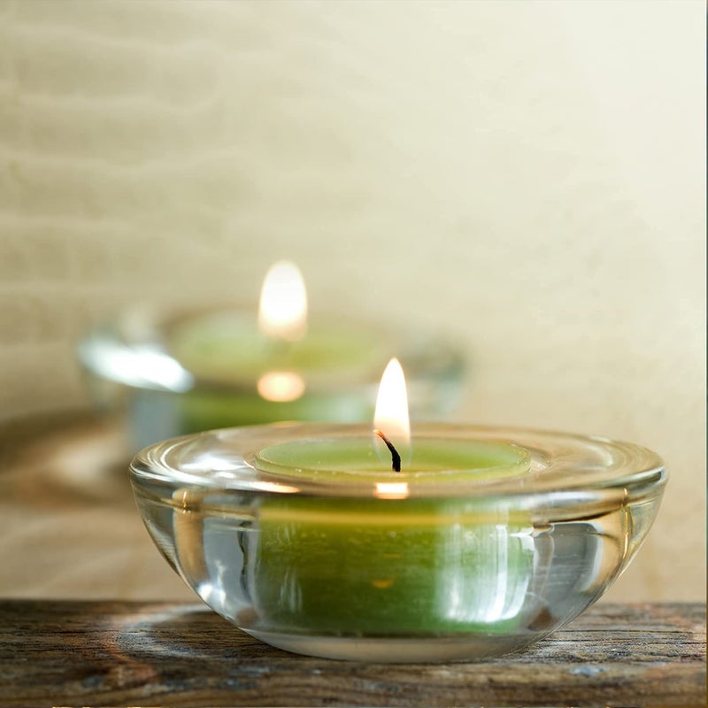 DDRAUY 4 Pack,Clear Tealight Candle Holders, 3" Round Chunky Glass Candle Holder - Image 3