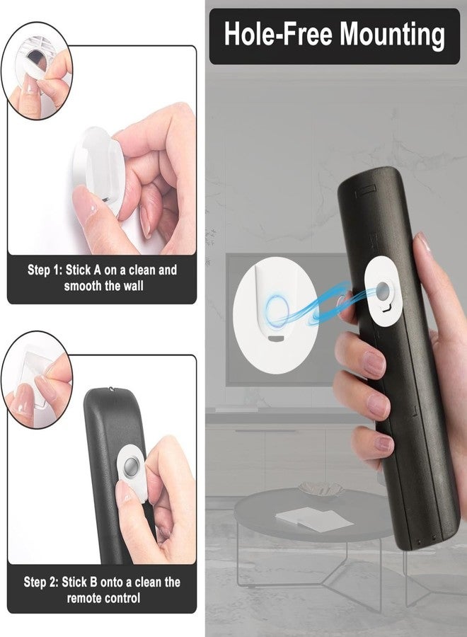 KOOSHLO Self-Adhesive Magnetic Remote Control Holder Wall Mount – No Drilling, Non-Marking Tape, Universal Organizer Stand for AC, TV, Fan Remote & Small Gadgets – Home & Office Use Pack of 2 (White) - Image 2