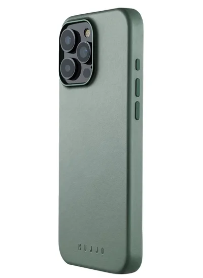 Mujjo Leather Case for iPhone 16 Pro Max - Leather Case, MagSafe Compatible, Premium European Leather, Slim & Stylish Profile, Enhanced Phone & Camera Lens Protection, Recycled Materials (Green)
