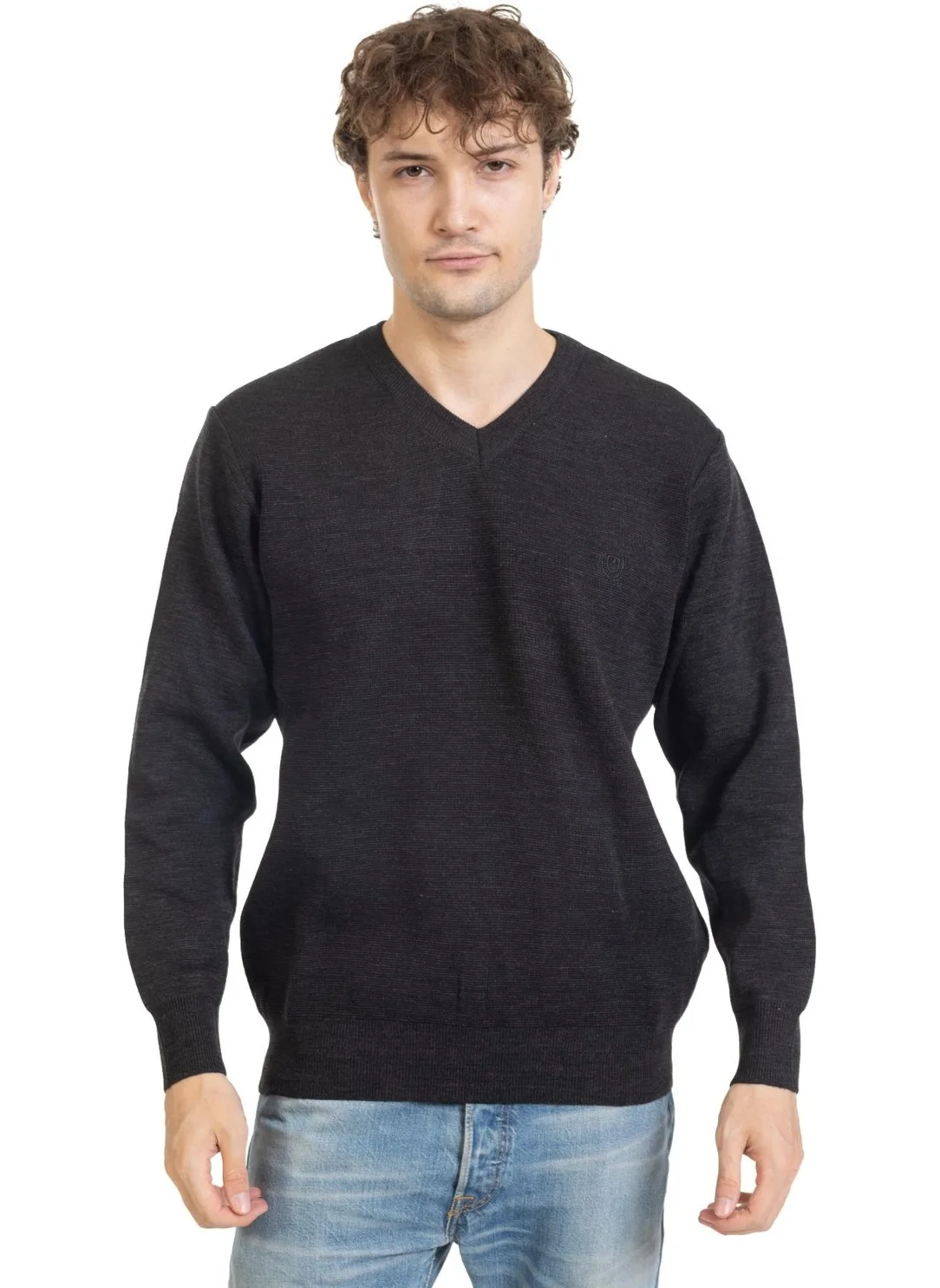 Mutlu City Men's Middle Age and Above Tight Woven Knitwear Acrylic Winter Dad V Neck Sweater 2060
