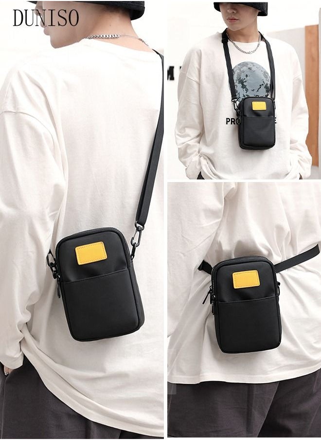 DUNISO Compact Crossbody Bag for Men Waterproof Sling Bag Backpack Multipurpose Cross Body Chest Bag Shoulder Bag Daypack for Travel Hiking Retro Purse Bag with Detachable Strap  - Image 1
