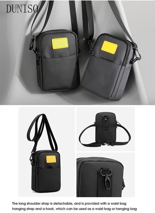 DUNISO Compact Crossbody Bag for Men Waterproof Sling Bag Backpack Multipurpose Cross Body Chest Bag Shoulder Bag Daypack for Travel Hiking Retro Purse Bag with Detachable Strap  - Image 3