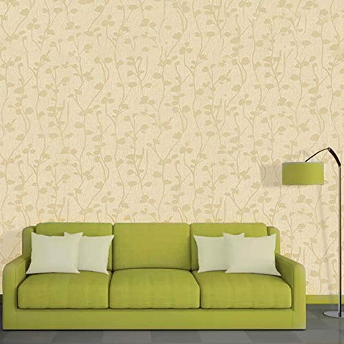 wolpin Wall Stickers Butterfly Leaves Wallpaper (45 x 600 CM, Beige) | Textured Self Adhesive PVC Decal for Hall Room Living Room Bedroom | DIY Peel and Stick Home Interior Decoration Roll - Image 4
