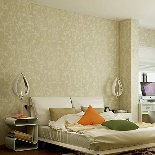 wolpin Wall Stickers Butterfly Leaves Wallpaper (45 x 600 CM, Beige) | Textured Self Adhesive PVC Decal for Hall Room Living Room Bedroom | DIY Peel and Stick Home Interior Decoration Roll - Image 5
