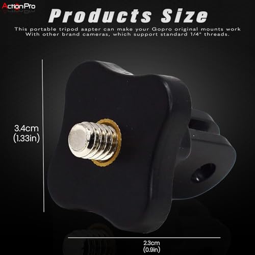 Action Pro Plastic Tripod Accessories Standard 1/4 inches Thread AEE Adapter Compatible with GoPro-13/12/11/10/9/8/7/6/5/4/3+/3/Xiaomi/YI/4K/SJCAM Action Cameras - Image 3