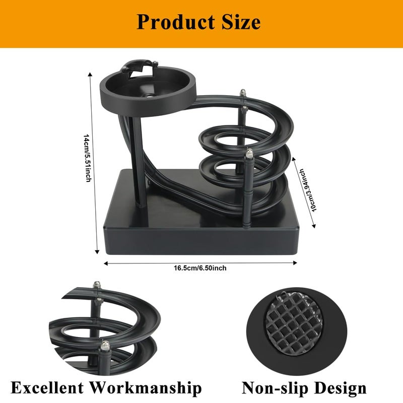 MISDENK Kinetic Art Perpetual Motion Machine Desk Toy, Non-Stop Rolling Ball Funny Toys Stress Relief Cycle Device, Educational Science Newtons Physics Gadget Desktop Decor for Home and Office - Black - Image 4