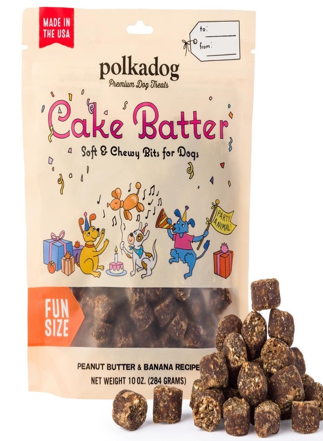 Polkadog Cake Batter Dog Treats – Soft & Chewy Premium Birthday Treats with Peanut Butter & Banana – Healthy, Limited Ingredient, Training Size for All Dog Breeds & Ages – Natural, Made in USA – 10 oz - Image 1