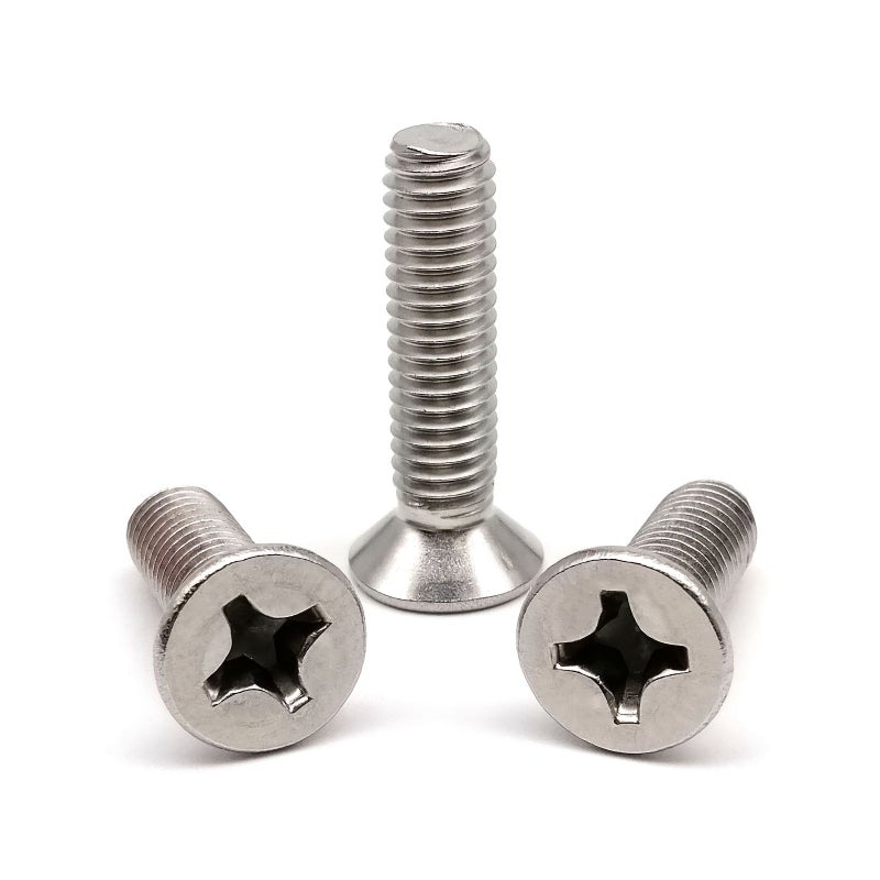 برغي M5 0 8P X 25mm من الفولاذ المقاوم للصدأ 304، رأس غاطس فيليبس مسطح، نهاية عادية، 30 قطعة - Image 5