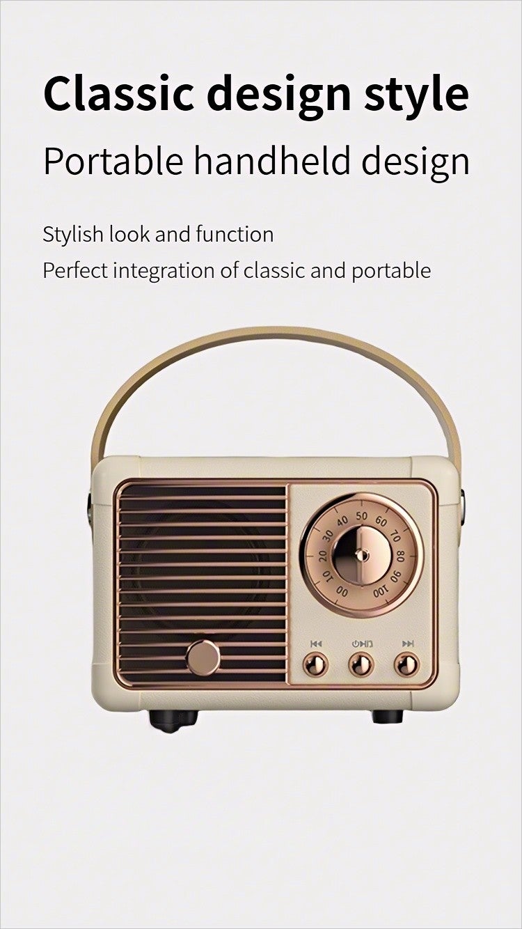 Portable Bluetooth radio,  featuring stereo effect, Bluetooth 5.0 technology, bass enhancement function, IPX7 level waterproof performance, 6-8 hours of playback duration, and wireless stereo pairing function. Suitable for use in home, outdoor and travel settings. - Image 2