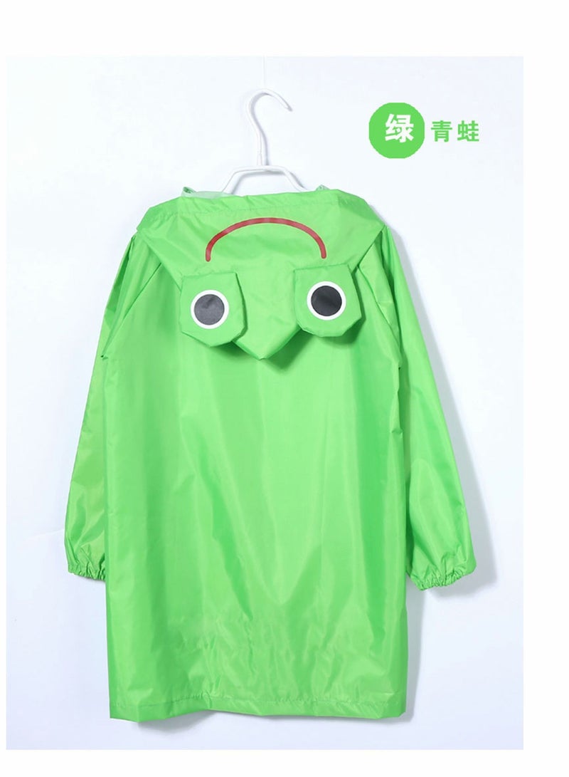 Y&D Children's raincoats, Cartoon Kids Rain Jacket, Blue CarGirls Hooded Poncho Outdoors Transparent Raincoat Student Suit Waterproof Durable Windbreaker (Green Frog)  - Image 4