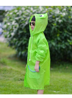 Y&D Children's raincoats, Cartoon Kids Rain Jacket, Blue CarGirls Hooded Poncho Outdoors Transparent Raincoat Student Suit Waterproof Durable Windbreaker (Green Frog)  - Image 2