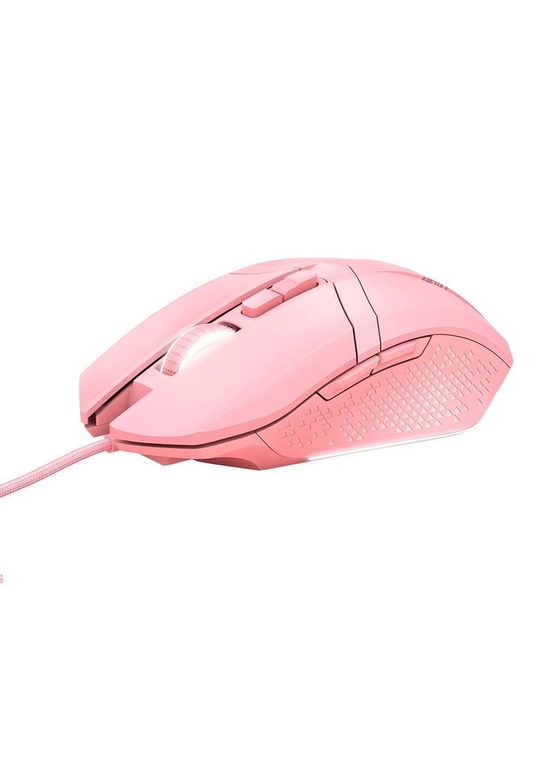 ماوس جيمنج سلك احترافي اونكيما CW921 RGB بخاصية DPI متعددة للكمبيوتر واللاب توب - تحمل أكثر من 2 مليون نقر-كابل بطول 1.6 متر - لون بينك
