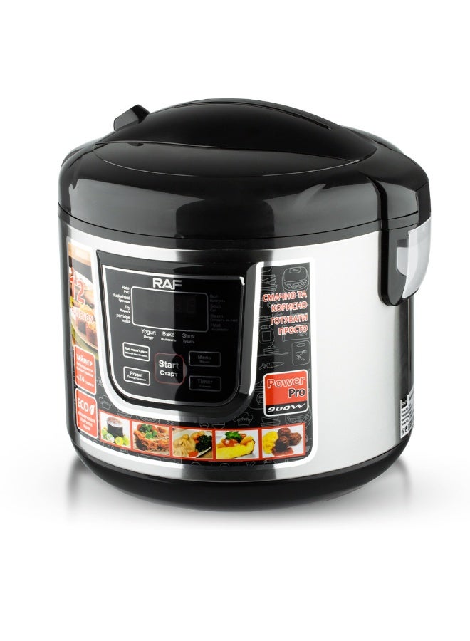 آر إيه أف طباخ كهربائي متعدد الاستخدامات من RAF، 900 واط - طباخ رقمي سعة 5 لتر، مع مؤقت 24 ساعة، وإعدادات متعددة الوظائف، وتقنية درجة حرارة ثابتة - Image 2