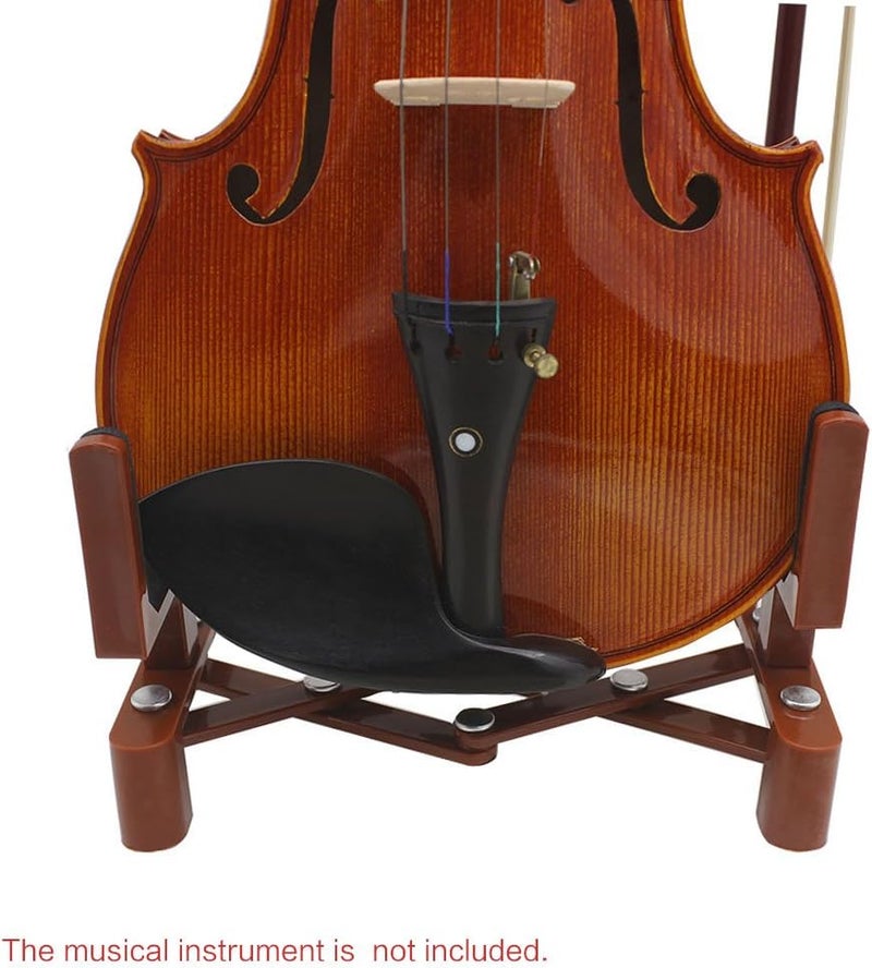 Eujgoov Universal Violin Stand Holder Sports Entertainment Adjustable Foldable Portable for 4/4 3/4 1/2 1/4 Violin with Black Sponge Pad and Bow Holder - Image 5