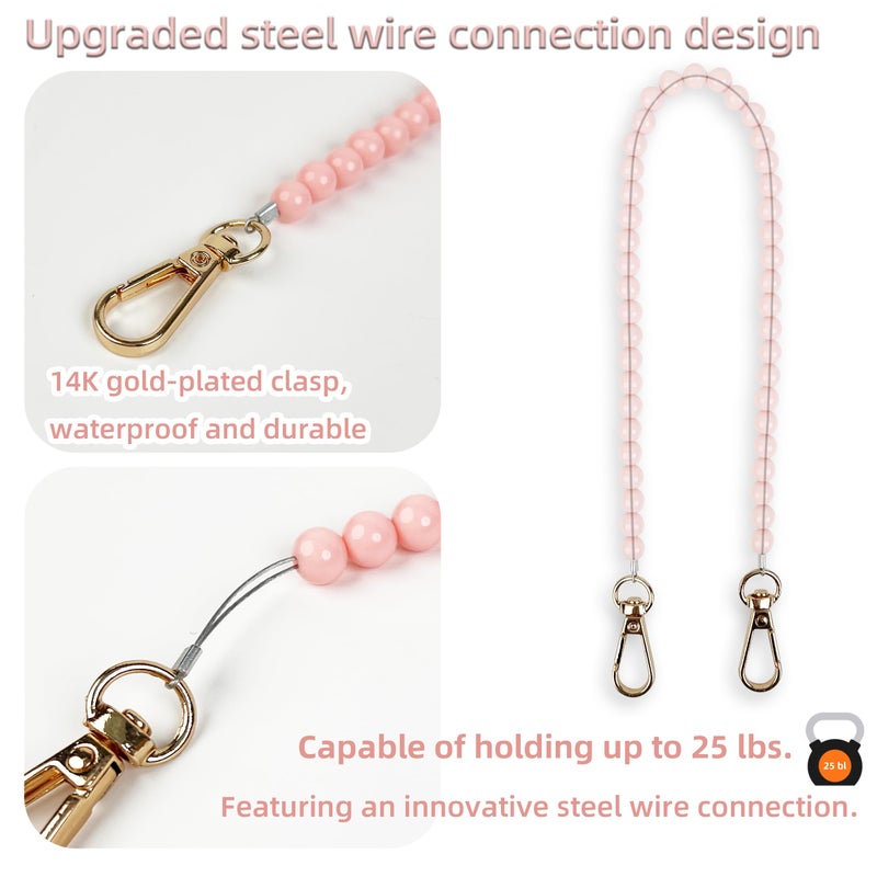 SITKOL Handle Strap and Cherry Charm Set for Owala Water Bottle 24 oz, 32 oz, 40 oz, Owala Kids, Owala Coffee Tumbler, Owala FreeSip, for Owala Accessories & Stanley Cup Accessories (Beaded Pink) - Image 3