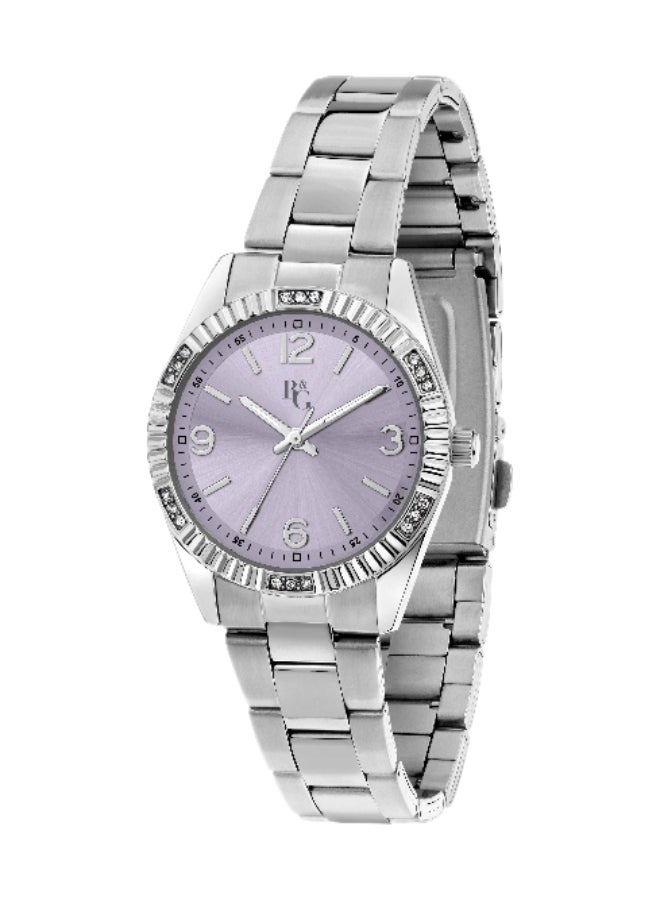 B&G Women's Purple Round Analog Dial with Silver Stainless Steel Band Watch - 31mm - R3853241533 - Image 1
