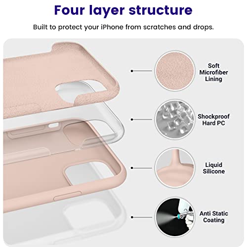 OTOFLY Compatible with iPhone 11 Pro Max CaseUltra Slim Fit iPhone Case Liquid Silicone Gel Cover with Full Body Protection AntiScratch Shockproof Case Pink - Image 3