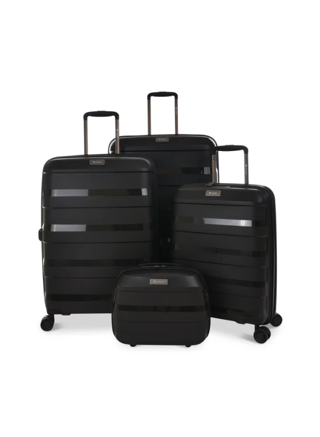 MAGELLAN Hard Shell PP Trolley 4-Piece Luggage Set TO/4P 14 20 24 28 Inch Expandable Suitcase Set with TSA Lock 4 Double Spinner Wheels