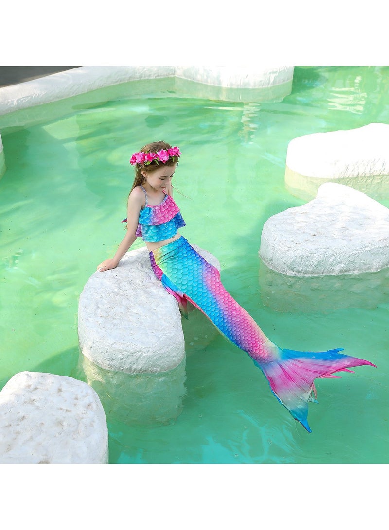 VUCATIN Mermaid Princess Dress up Girls Mermaid Dress Mermaid Swimsuit Girls Party Cosplay Princess Birthday Dress Kids Costume Cosplay Mermaid Skirt (GB61) - Image 2