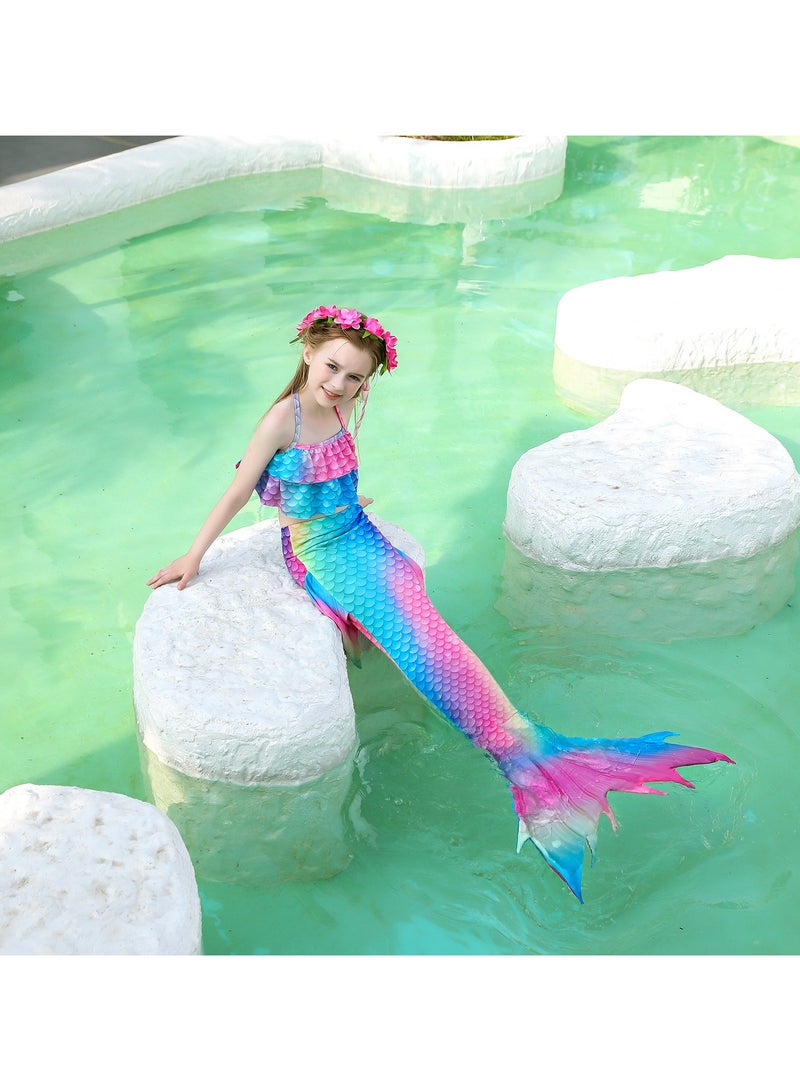 VUCATIN Mermaid Princess Dress up Girls Mermaid Dress Mermaid Swimsuit Girls Party Cosplay Princess Birthday Dress Kids Costume Cosplay Mermaid Skirt (GB61) - Image 3