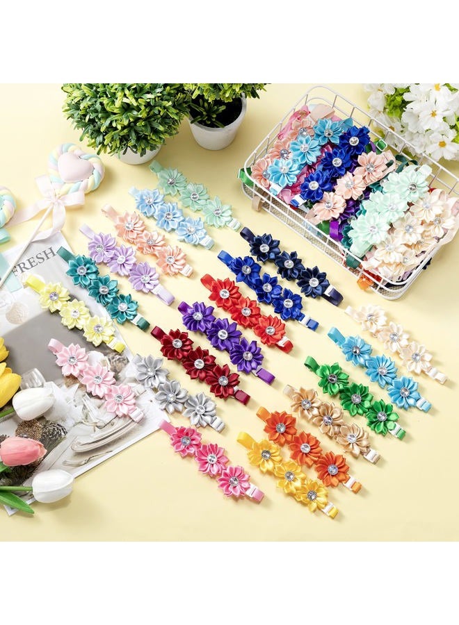 Yunsailing 200 Pieces Dog Bow Ties Collar Adjustable Flower Diamond Crystal Dog Cat Bowties Grooming Accessories for Small Medium Pet Puppy Girl Kitten Wedding Birthday Party - Image 4
