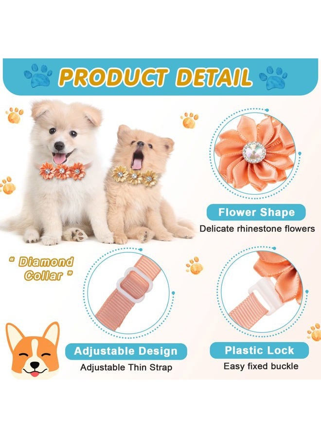 Yunsailing 200 Pieces Dog Bow Ties Collar Adjustable Flower Diamond Crystal Dog Cat Bowties Grooming Accessories for Small Medium Pet Puppy Girl Kitten Wedding Birthday Party - Image 3