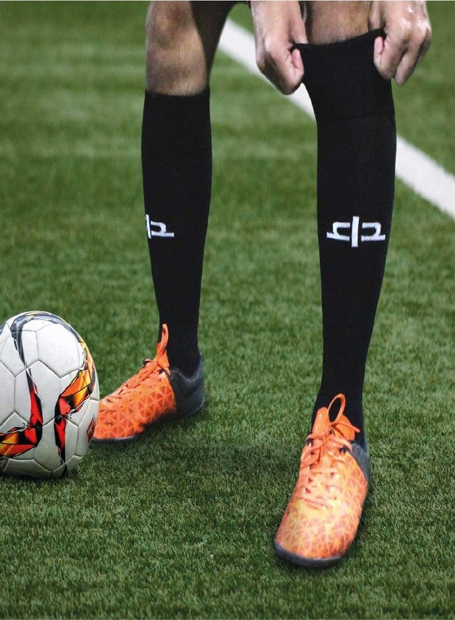 HEELIUM Bamboo Football Socks For Men & Women, Odour Free, Superior Grip & Cushioned Base, 3X Softer Than Cotton Stockings - Knee Length, Black - Image 5
