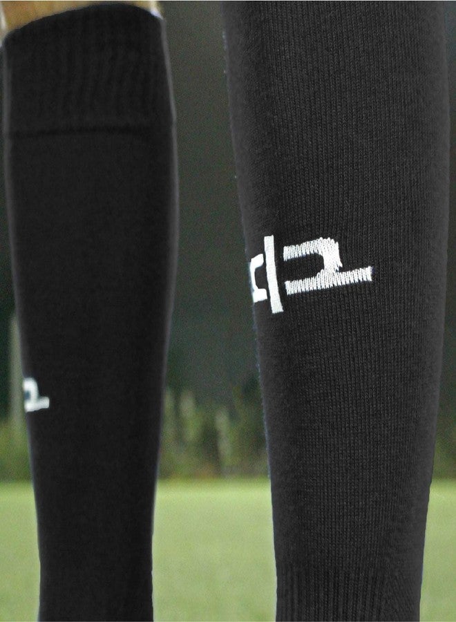 HEELIUM Bamboo Football Socks For Men & Women, Odour Free, Superior Grip & Cushioned Base, 3X Softer Than Cotton Stockings - Knee Length, Black - Image 4
