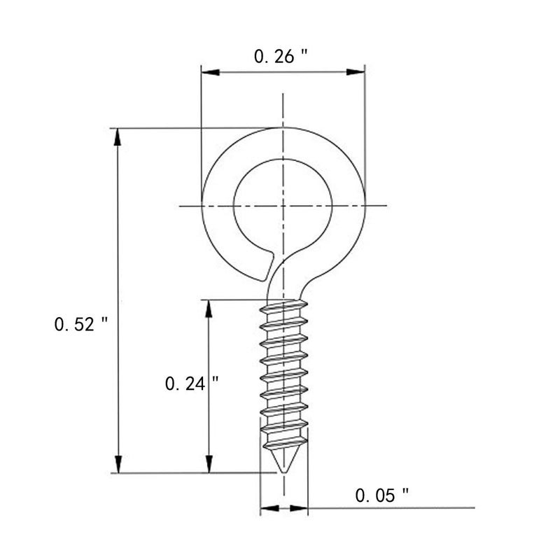 FixtureDisplays 50PK Mini Eyelet Screws 05 Long SelfTapping SelfDrilling Screws Hooks Ring 1860450PK - Image 3