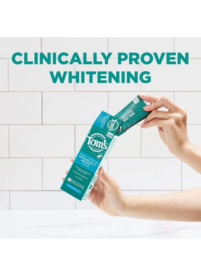 Tom's of Maine - Tom’s of Maine Botanically Bright Natural Whitening Toothpaste, Fluoride Free and SLS Free, Vegan, Peppermint, 3 Pack, 4.0 Oz - Image 1