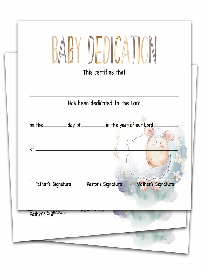 Gihyan Baby Dedication Certificate, Baby Lamb Certificates of Baby Christening Dedication, Animal Themed Baby Dedication Gifts for Baby Boys Girls Kids, 25 Pcs Baptism Certificates for Church -09 - Image 1