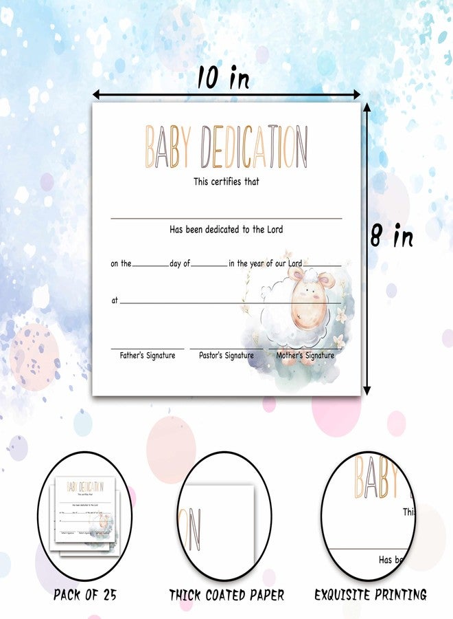 Gihyan Baby Dedication Certificate, Baby Lamb Certificates of Baby Christening Dedication, Animal Themed Baby Dedication Gifts for Baby Boys Girls Kids, 25 Pcs Baptism Certificates for Church -09 - Image 2