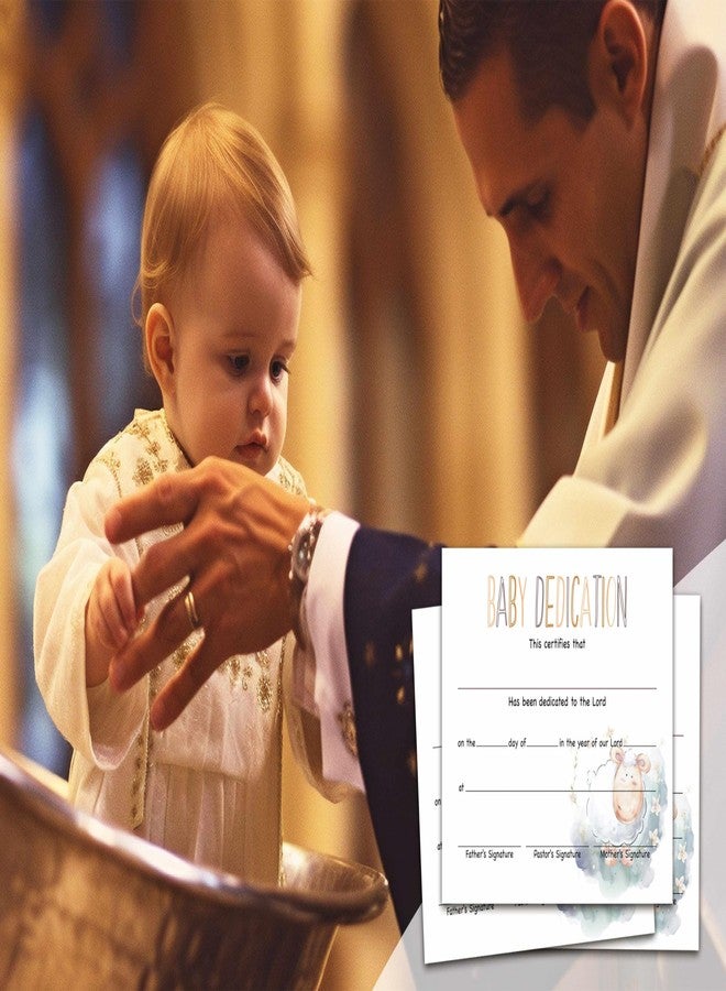 Gihyan Baby Dedication Certificate, Baby Lamb Certificates of Baby Christening Dedication, Animal Themed Baby Dedication Gifts for Baby Boys Girls Kids, 25 Pcs Baptism Certificates for Church -09 - Image 4
